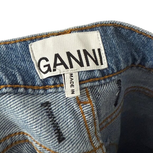 Ganni Camfield Medium Denim Wide Leg Jeans Womens Size 25 - Picture 7 of 7